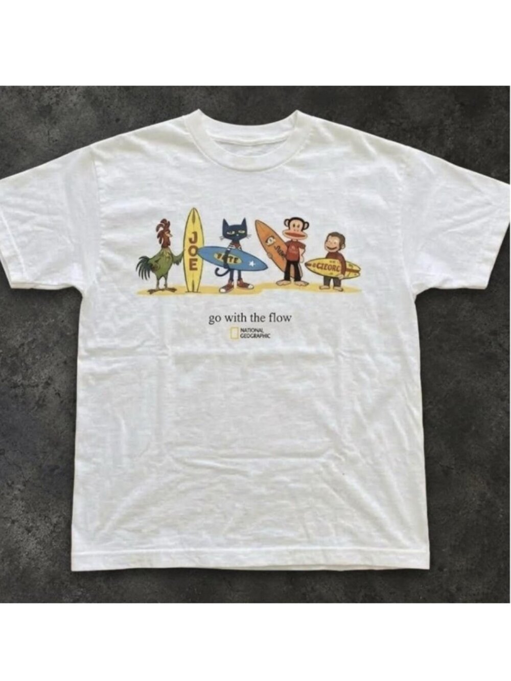 National Geographic white t-shirt with graphic unisex